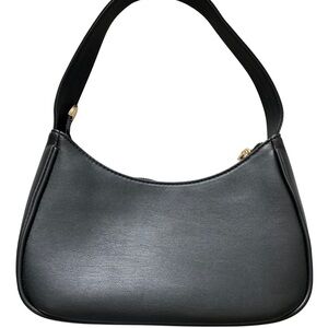 Sleek Black Crescent Shoulder Bag with Minimalist Design